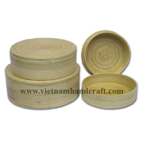 Set of 3 natural bamboo jewellery boxes Set of 3 natural bamboo jewellery boxes