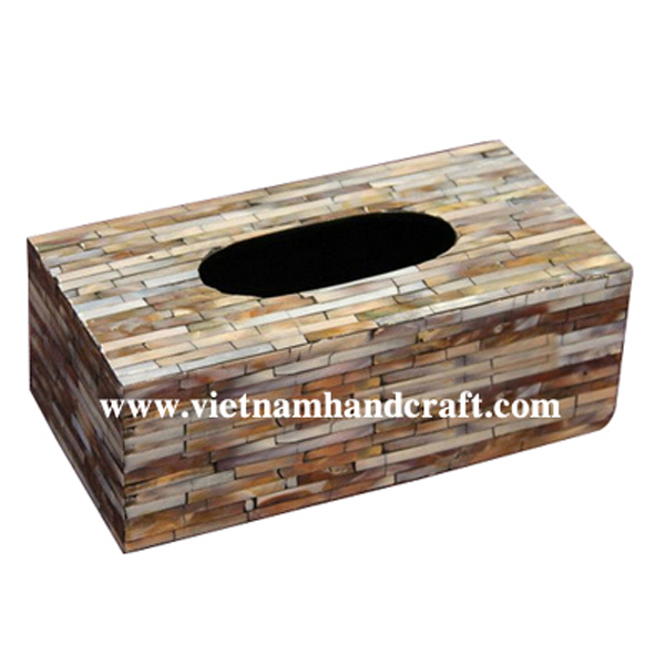 Handmade black lacquer tissue box inlaid with seashell Handmade black lacquer tissue box inlaid with seashell