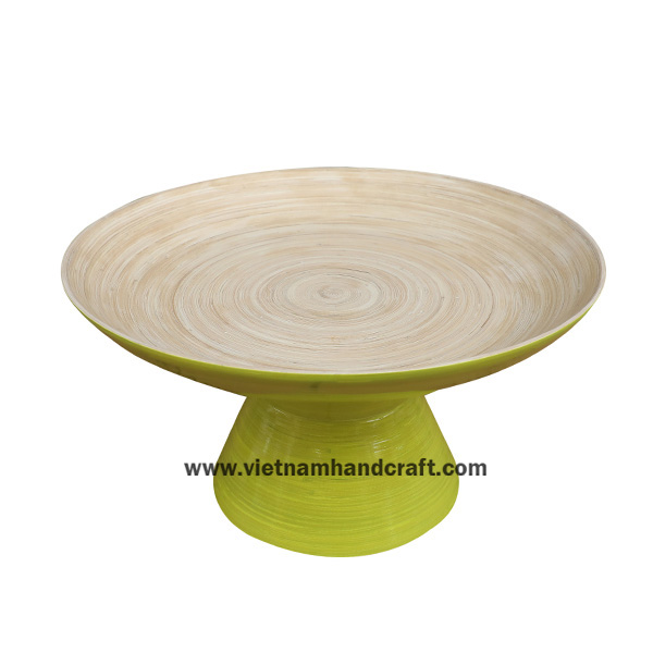 Handmade bamboo fruit dish with high foot Handmade bamboo fruit dish with high foot