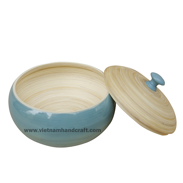 Handmade bamboo nut box with natural lid Handmade bamboo nut box with natural lid