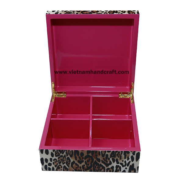 Handmade lacquered storage box printed with artwork Handmade lacquered storage box printed with artwork
