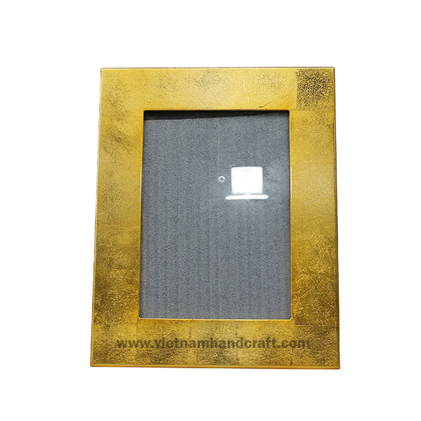 Handmade lacquered photo frame in gold silver with black backing Handmade lacquered photo frame in gold silver with black backing