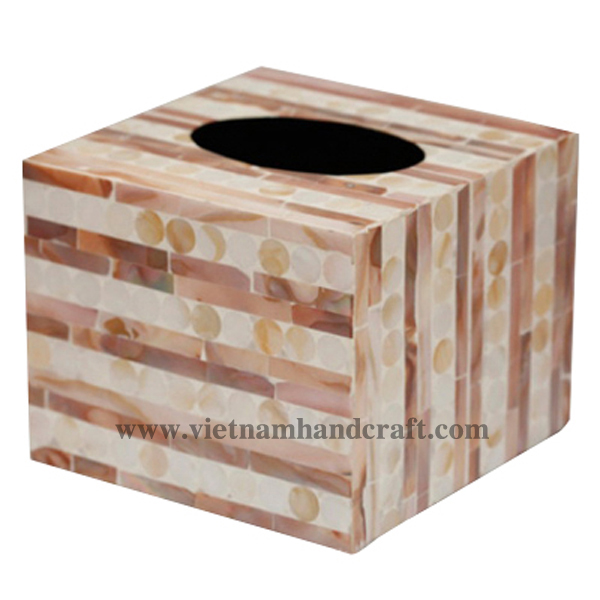Handmade lacquered wooden tissue box inlaid with mother of pearl Handmade lacquered wooden tissue box inlaid with mother of pearl