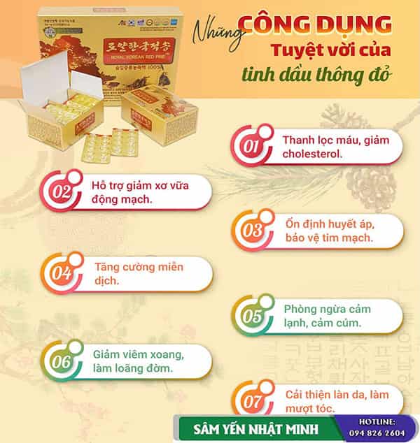 Công dụng tinh dầu thông đỏ