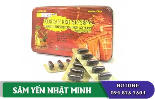 viên hồng sâm linh chi nhung hươu Gold kaoli hàn quốc hộp 120 viên