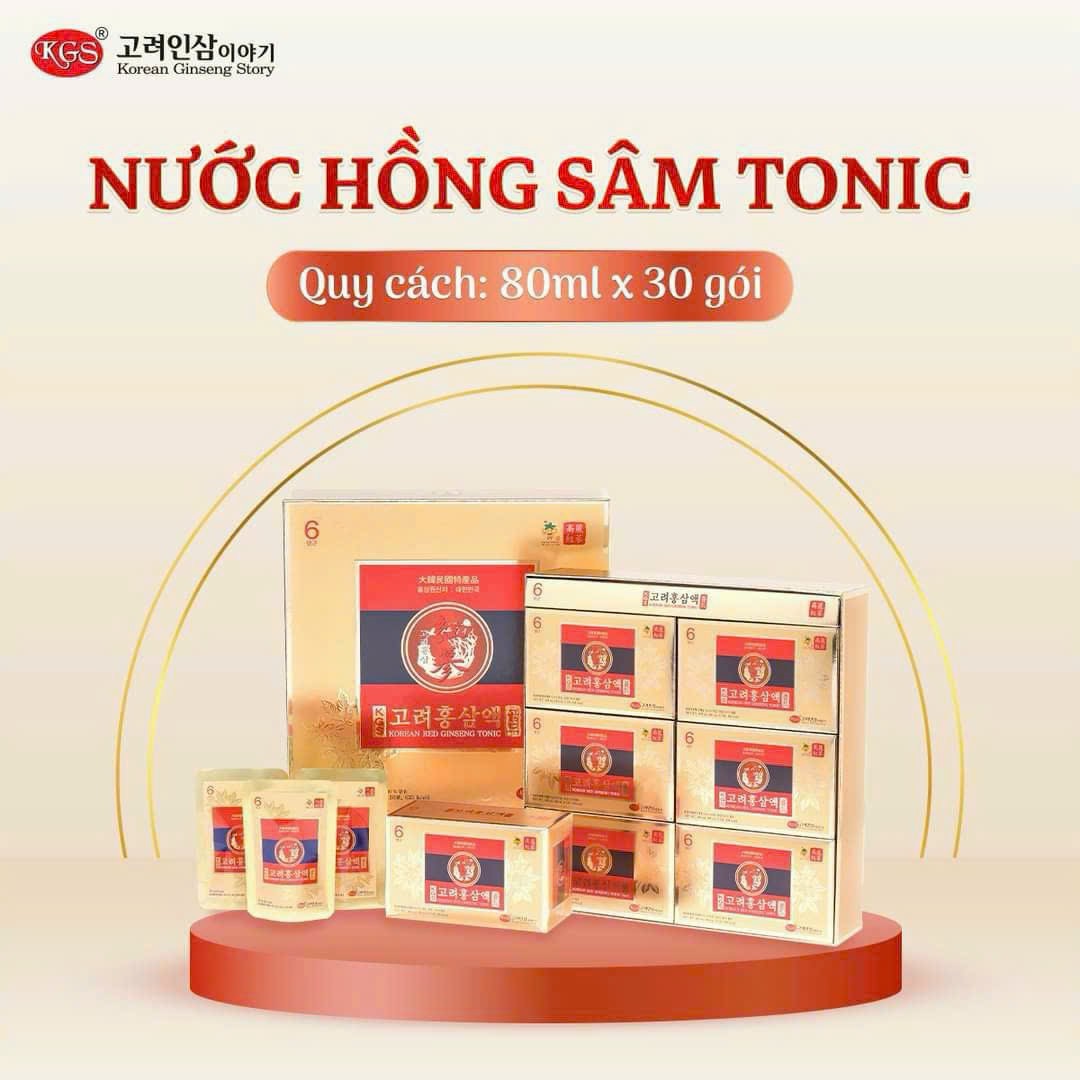 ⚡NƯỚC HỒNG SÂM GOLD KGS - KGS KOREAN RED GINSENG TONIC 30 GÓI * 80ML