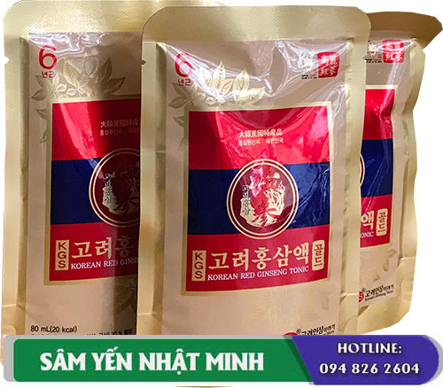 Nước hồng sâm Hàn Quốc 6 năm tuổi Gold KGS hộp 20 gói x 80ml