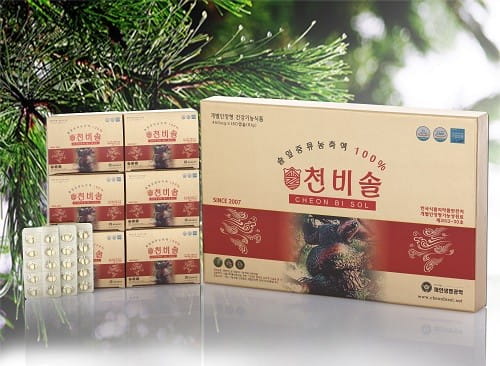 Tinh dầu thông đỏ Cheon Bi Sol hộp 180 viên cải thiện sắc đẹp