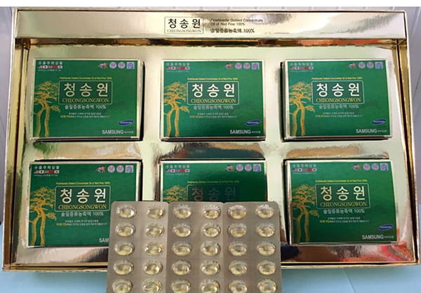 Tinh dầu thông đỏ Samsung Cheongsongwon 180 viên bảo vệ tim mạch