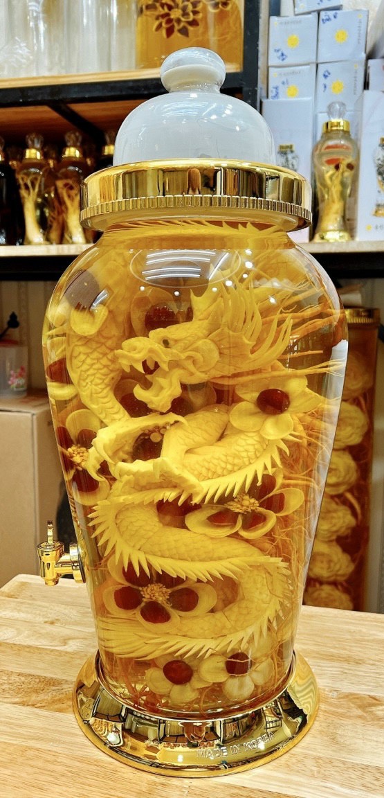 RƯỢU SÂM ĐIÊU KHẮC RỒNG - PHỤNG NGHỆ THUẬT BÌNH 41 LÍT