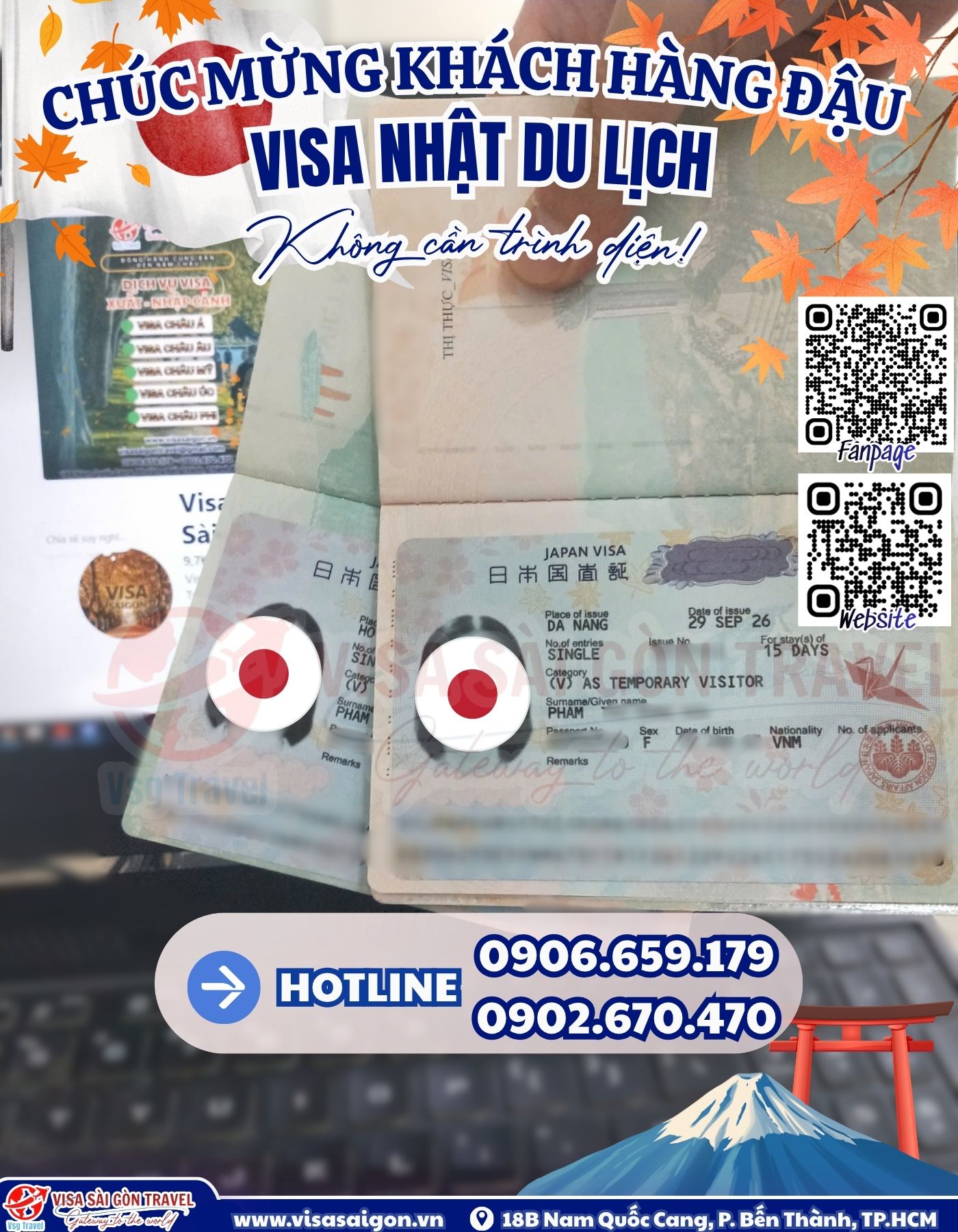 VISA NHẬT MIỄN TRÌNH DIỆN “CẬP BẾN” – KẾT QUẢ VỀ TAY KHÁCH HÀNG 3 MIỀN TP.HCM - ĐÀ NẴNG - HÀ NỘI! 🇯🇵✨