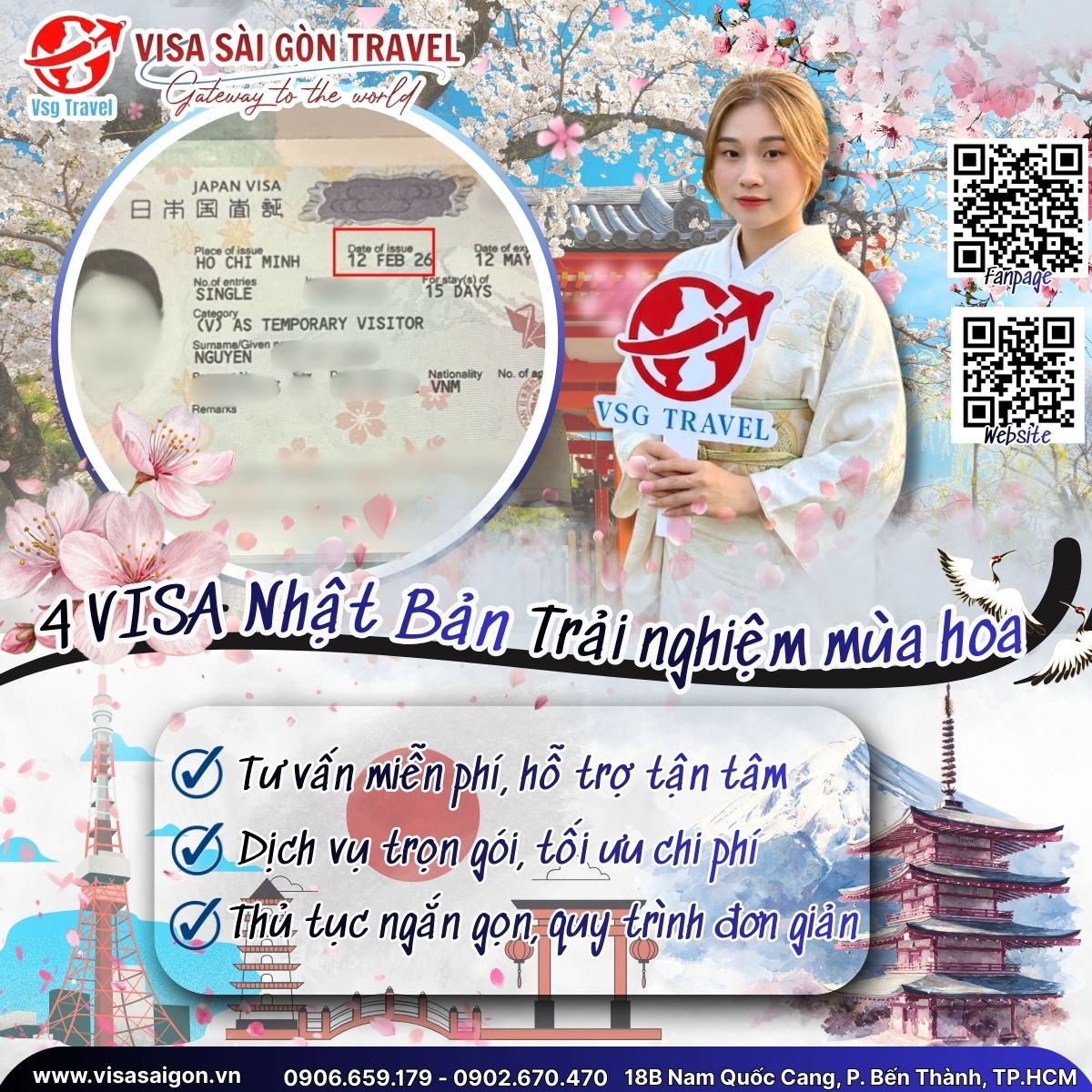 🌸 TRẢI NGHIỆM MÙA HOA ĐỘC ĐÁO - 4 VISA NHẬT BẢN CHÍNH THỨC APPROVE! 🌸