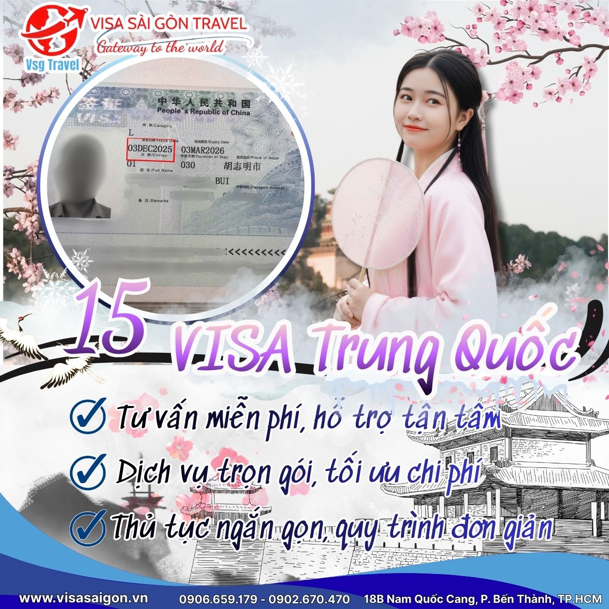 CHÀO ĐÔNG, ĐÓN XUÂN CÙNG 15 CHIẾC VISA TRUNG QUỐC ĐÃ ĐÁP SÂN VISA SÀI GÒN!