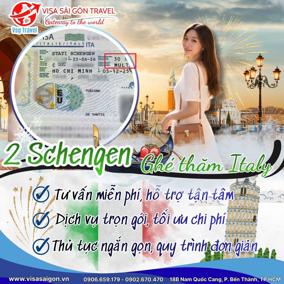 CHÚC MỪNG 2 CHIẾC VÉ SCHENGEN ĐÃ ĐƯỢC CẤP - KHÁM PHÁ XỨ SỞ ITALY LÃNG MẠN! 🍕