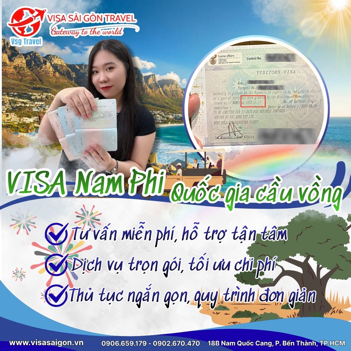 CHÚC MỪNG KHÁCH HÀNG MAY MẮN: ĐẬU THÀNH CÔNG VISA NAM PHI!