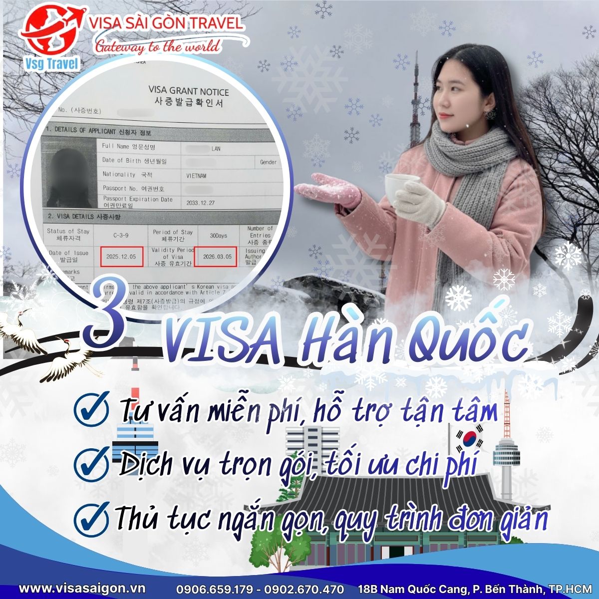 🥳CHÚC MỪNG 3 TẤM VISA HÀN QUỐC ĐƯỢC APPROVE - CHUẨN BỊ CHO HÀNH TRÌNH MÙA ĐÔNG LÃNG MẠN! 🌨️