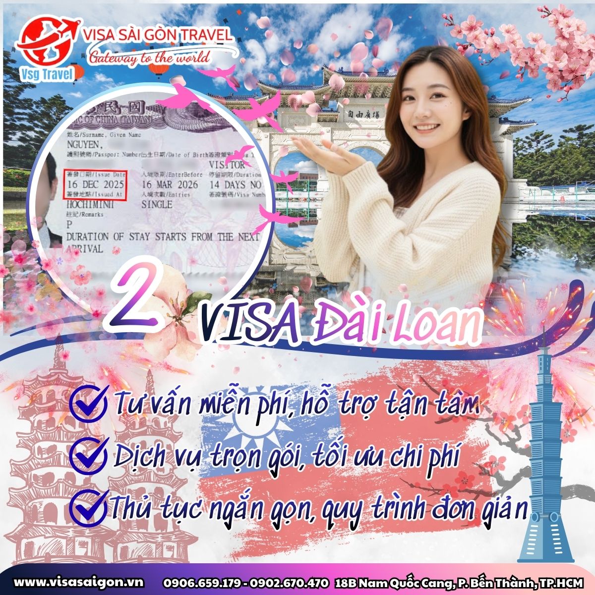 CHÚC MỪNG 2 VỊ KHÁCH ĐẬU VISA ĐÀI LOAN - DẠO BƯỚC CAO HÙNG THƠ MỘNG! 🎡