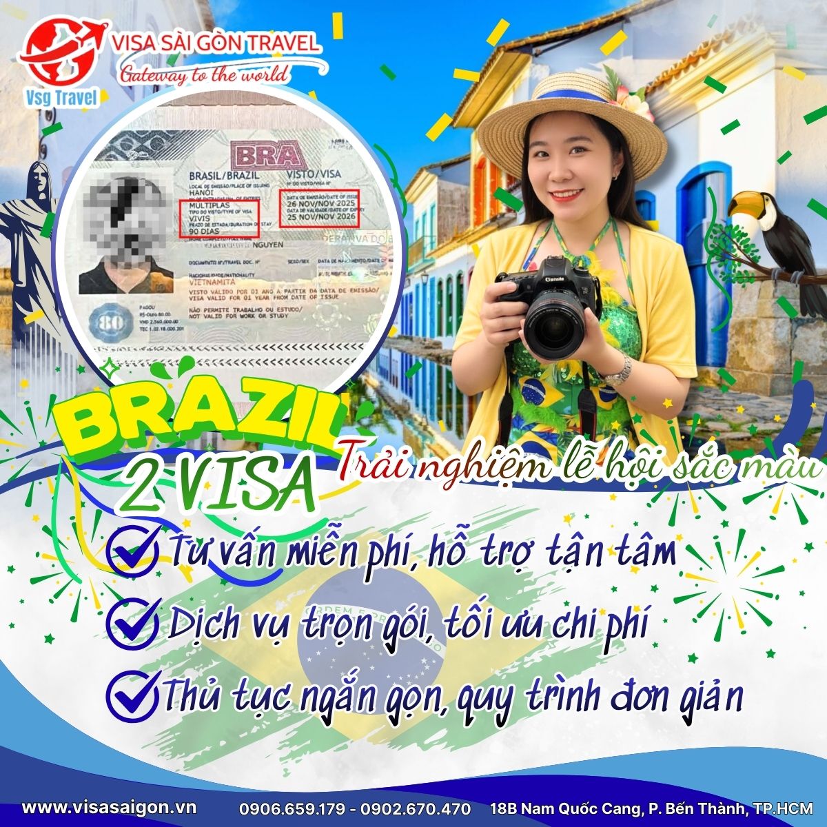 CHÚC MỪNG 2 VỊ KHÁCH ĐẶC BIỆT THÀNH CÔNG NHẬN VISA BRAZIL MULTI 1 NĂM!