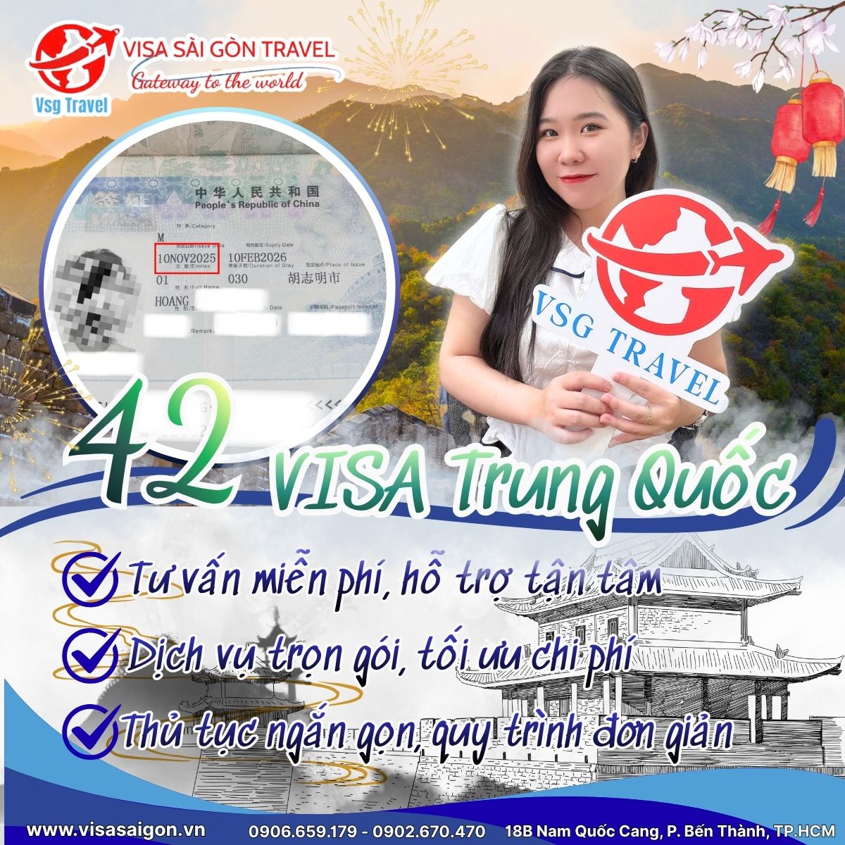 HƯỚNG ĐẾN CUỐI TUẦN CÙNG 42 BỘ HỒ SƠ VISA TRUNG QUỐC ĐƯỢC APPROVED TẠI VISA SÀI GÒN!