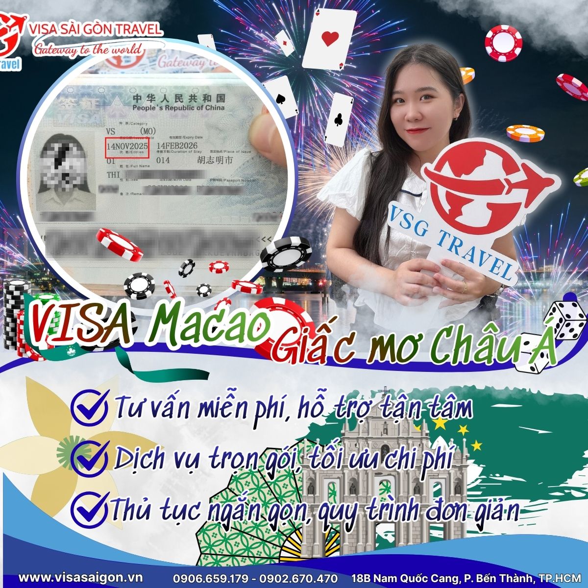 CON ĐƯỜNG MACAO RỘNG MỞ! CHÚC MỪNG KHÁCH HÀNG ĐÃ ĐẬU VISA MACAO!