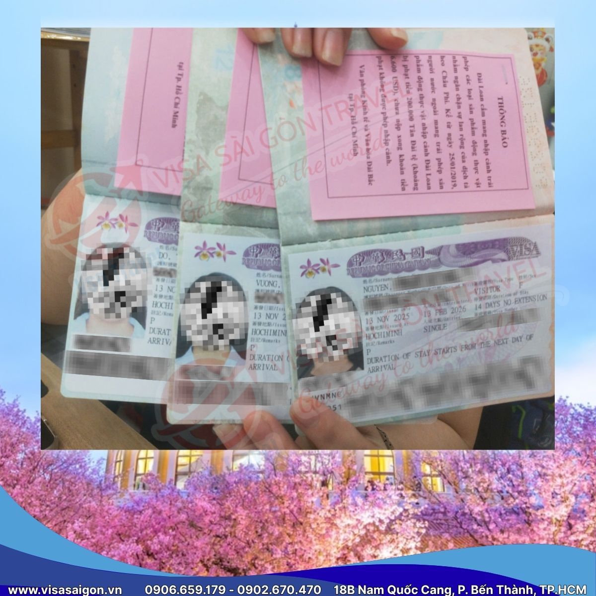 CHU DU ĐẾN ĐÀI LOAN CÙNG 3 CHIẾC VISA THÀNH CÔNG VƯỢT ẢI!