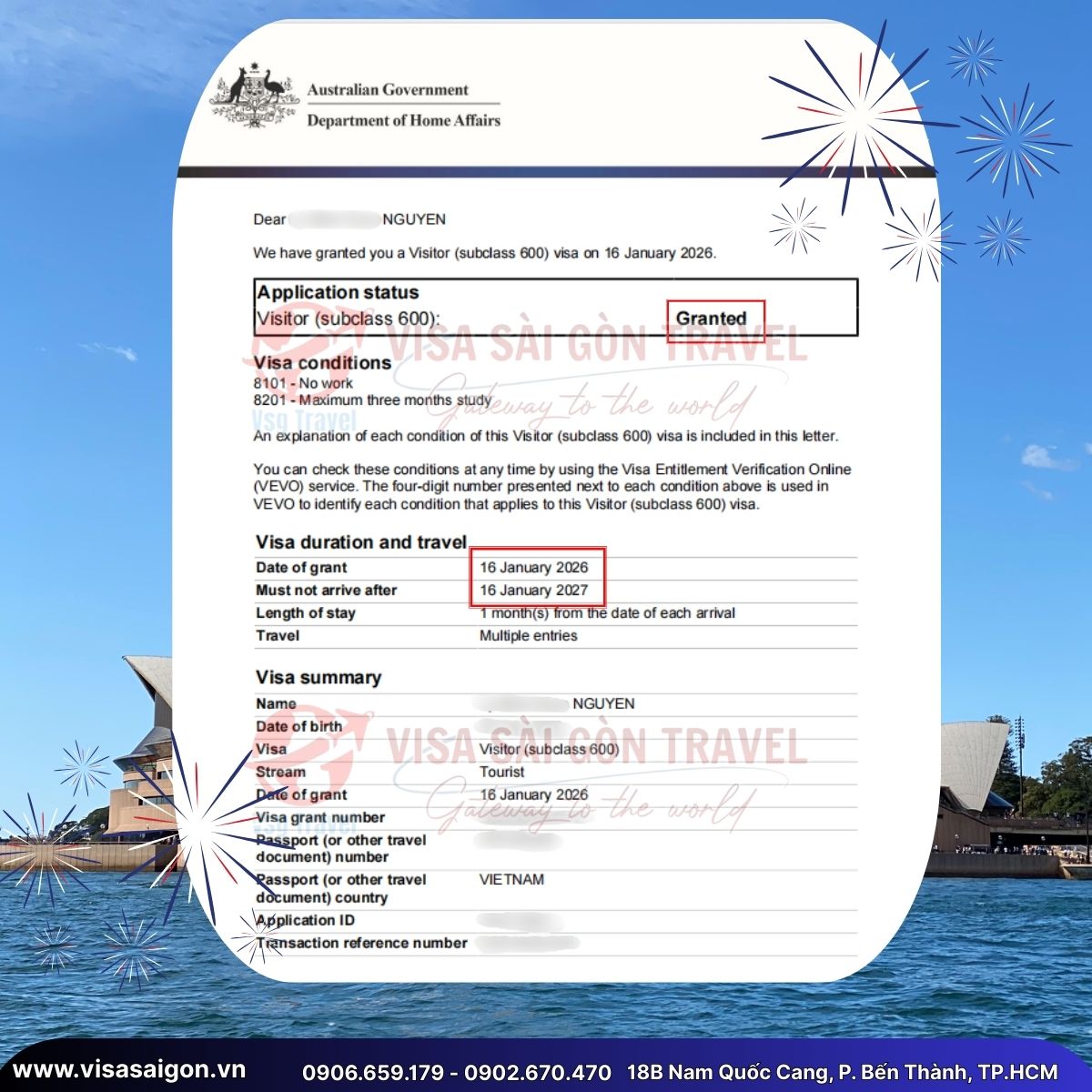 🦘 CHÚC MỪNG 3 CHỦ NHÂN VISA ÚC - HÀNH TRÌNH ĐẾN XỨ SỞ KANGAROO CHÍNH THỨC BẮT ĐẦU!