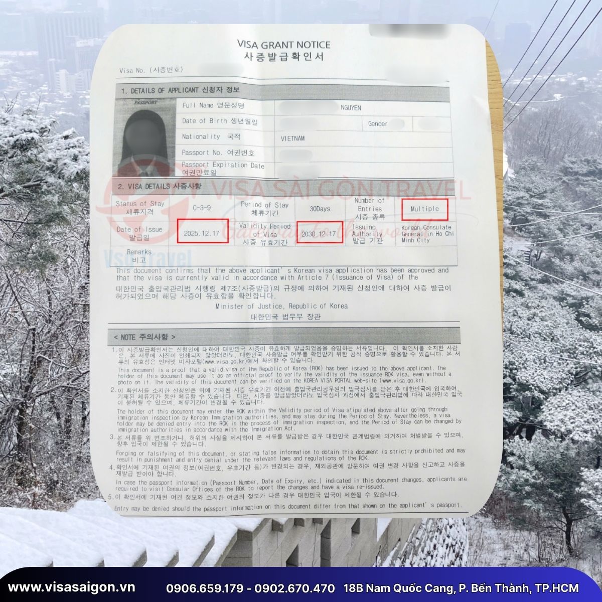 ✨CHÚC MỪNG VỊ KHÁCH SỞ HỮU "TẤM VÉ QUYỀN LỰC" - VISA HÀN QUỐC MULTI 5 NĂM! 💎