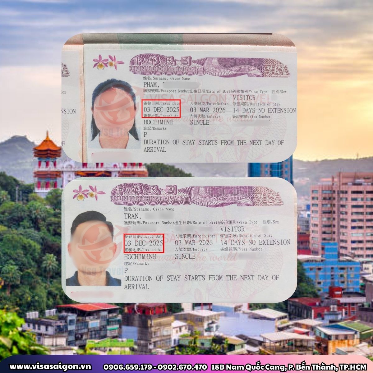 CHÚC MỪNG 2 CHIẾC VISA ĐÀI LOAN THÀNH CÔNG VƯỢT ẢI GIỮA TUẦN! 🚀