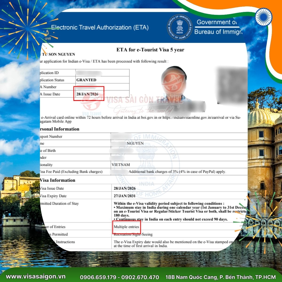 🧘‍♂️ NAMASTE ẤN ĐỘ: CHÚC MỪNG 2 "TẤM VÉ QUYỀN NĂNG" E-VISA 5 NĂM ĐÃ CẬP BẾN! ✨