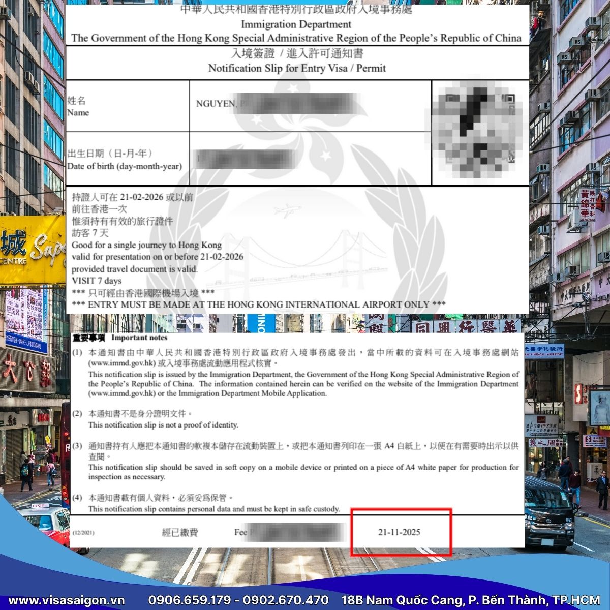 CHÚC MỪNG 2 KHÁCH HÀNG THÀNH CÔNG ĐẬU VISA HỒNG KÔNG!