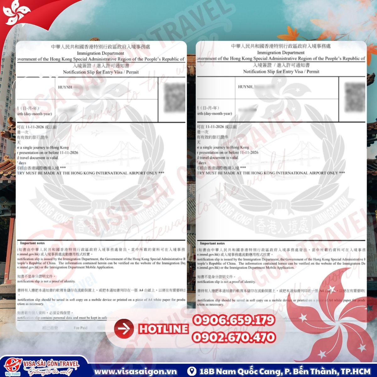 VISA HONGKONG "LANDING" MỖI NGÀY - CHÀO ĐÓN MÙA THU LÃNG MẠN TẠI HƯƠNG CẢNG!