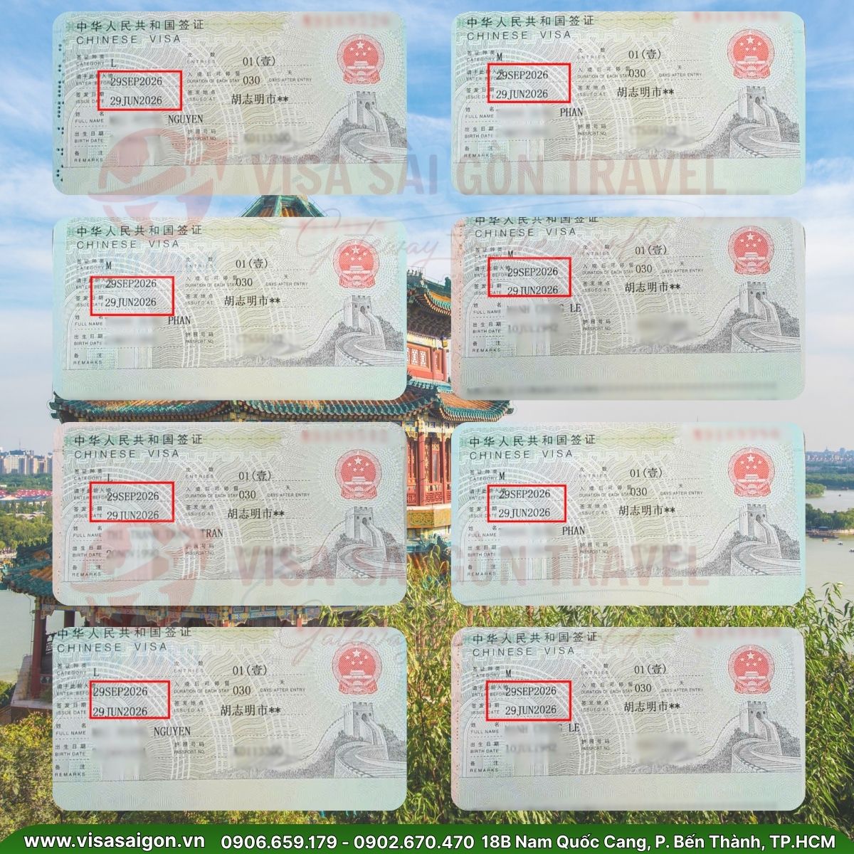 VISA TRUNG QUỐC ĐỔ BỘ: THỦ TỤC CHỈ CẦN HÌNH VÀ HỘ CHIẾU!
