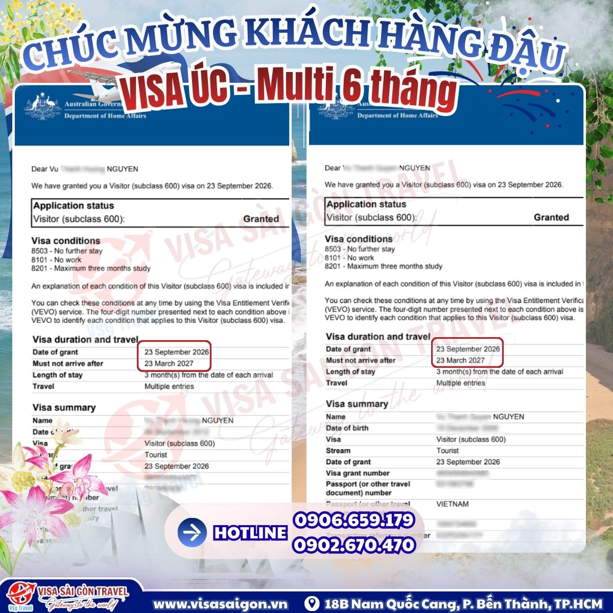 VISA ÚC MULTIPLE 6 THÁNG “LANDING” – CẢ NHÓM BẠN "VƯỢT ẢI" THÀNH CÔNG RỰC RỠ! 🇦🇺✨