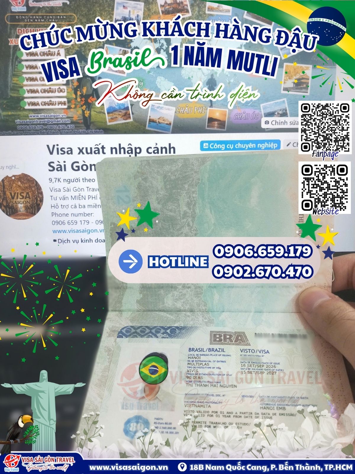 VISA BRAZIL MULTI 1 NĂM LANDING – KHÁM PHÁ NAM MỸ BẤT TẬN!