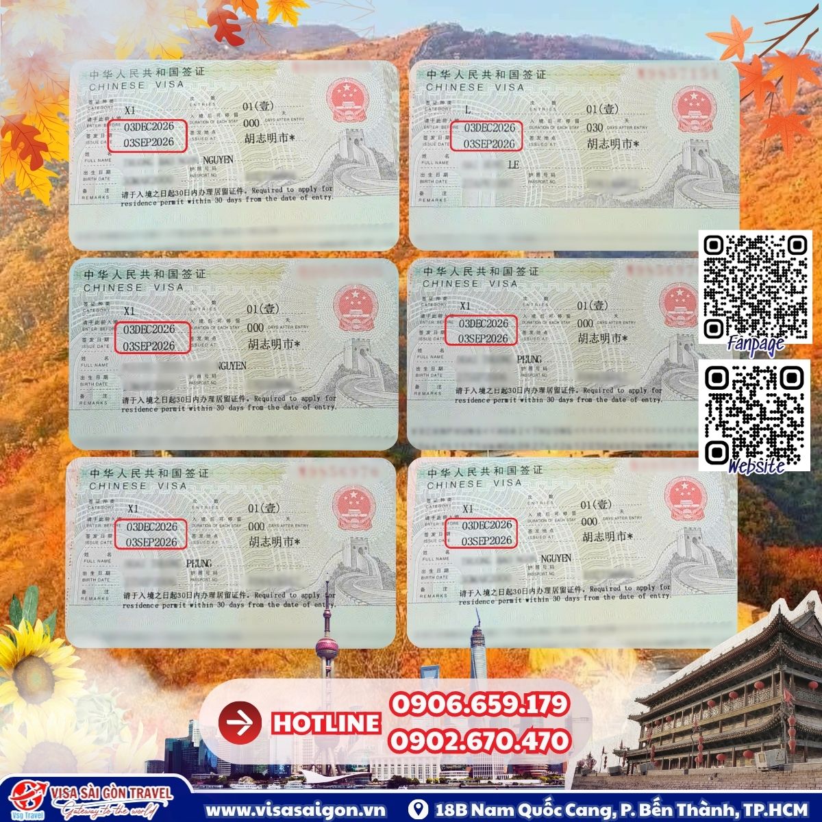 VISA TRUNG QUỐC ĐA DẠNG DIỆN "DẠO BỜ" - SẴN SÀNG CHẠM TAY VÀO MÙA LÁ VÀNG TRUNG HOA