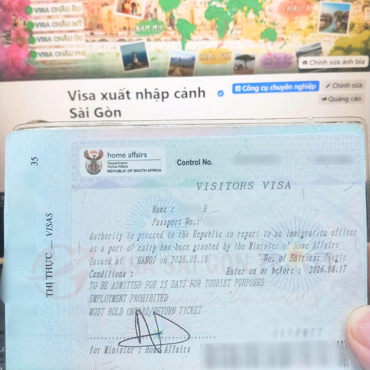Visa Nam Phi [Thủ tục chi tiết xin visa Nam Phi từ A-Z]