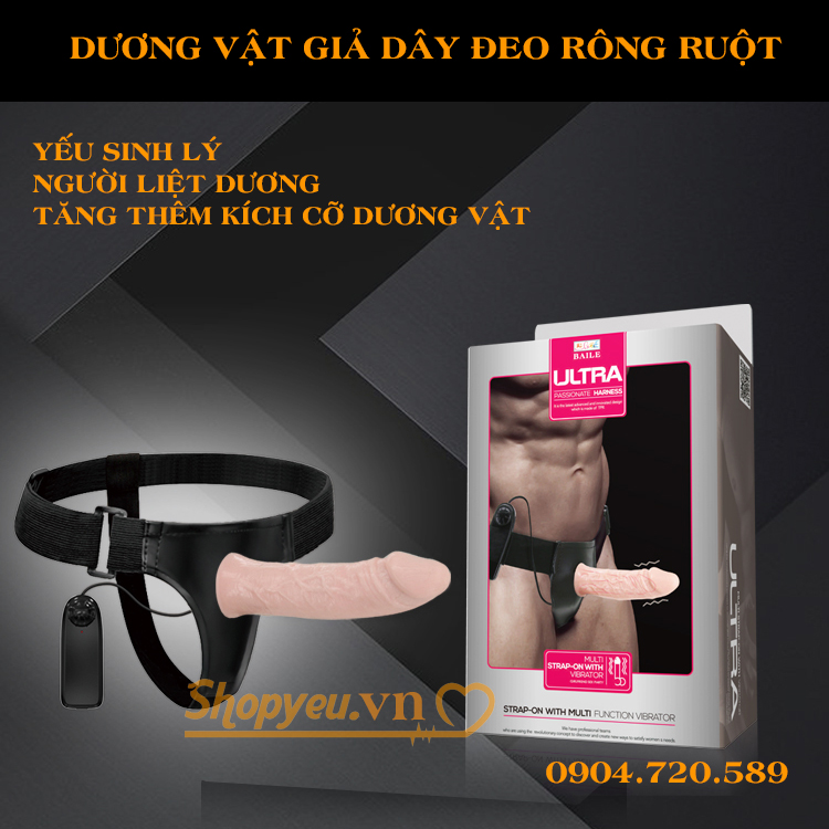 Dương vật giả rỗng ruột có rung dành cho nam Ultra Passionate Harness