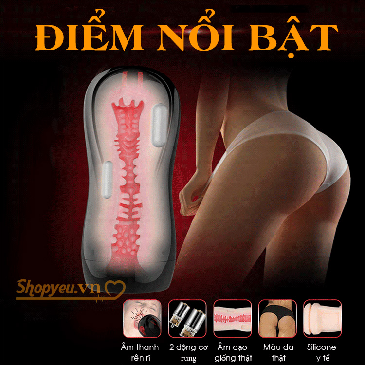 Âm đạo giả cầm tay cao cấp rên rỉ khiêu gợi Leten Dual Electric Hip