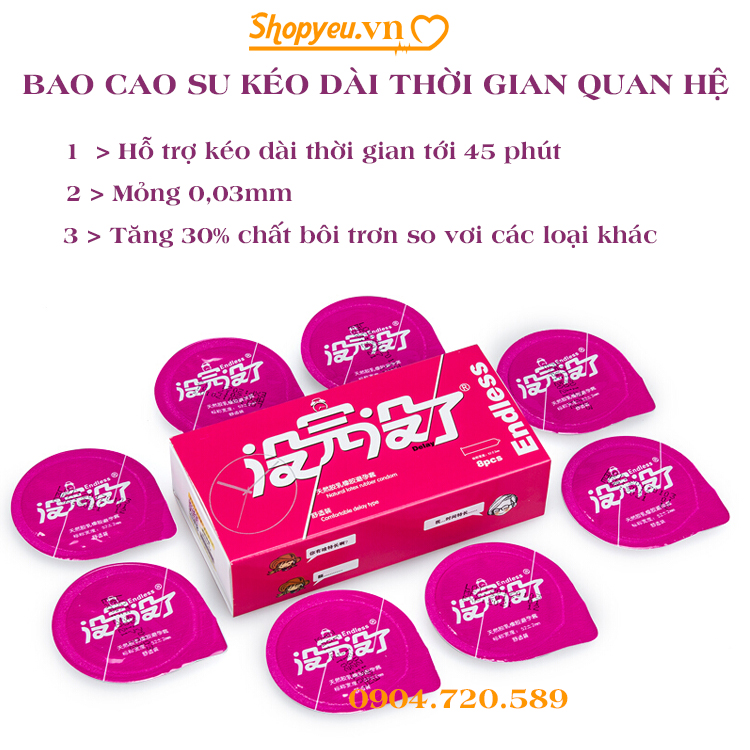 Bao cao su Endless kéo dài thời gian quan hệ tình dục