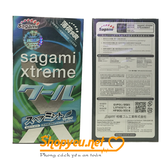Bao cao su Sagami Xtreme Spearmint