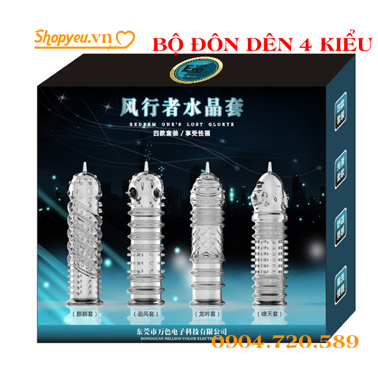 Bộ bao đôn dên silicon thay đổi cực khoái cho vợ khi làm tình