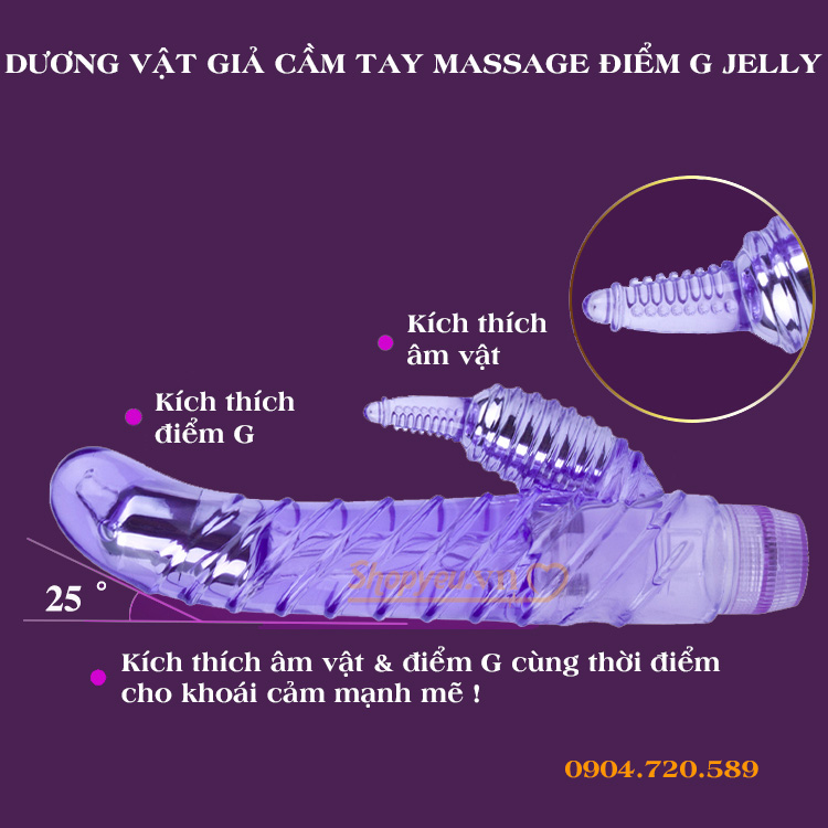 Dương vật giả cầm tay massage điểm G Jelly