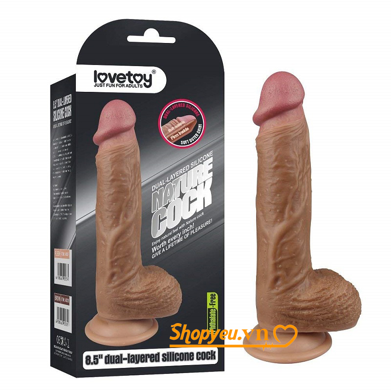 Dương vật giả gắn tường hai lớp silicone Nature Cock Lovetoy