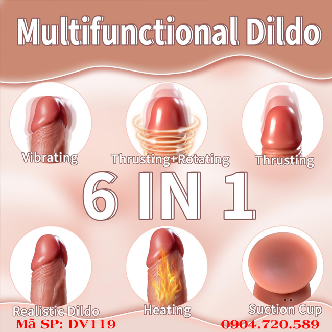 Dương vật giả silicon rung thụt ngoáy gắn tường DV119