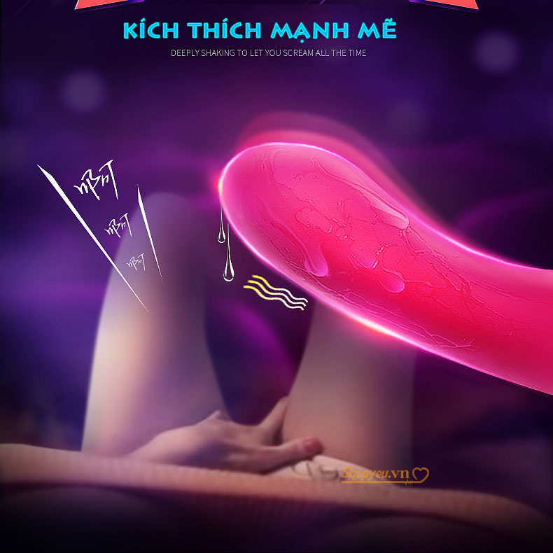 Chày rung massage âm đạo, vùng kín kích thích điểm G 2 in 1 cho nữ