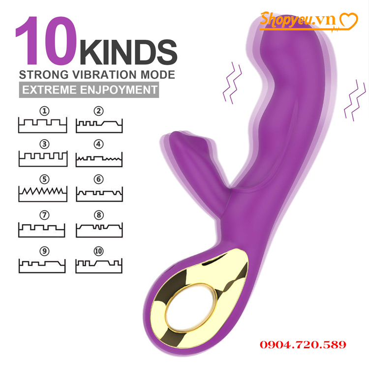 Đồ chơi tình dục máy rung kích thích điểm G & Âm vật, rung 10 tốc độ cho phụ nữ