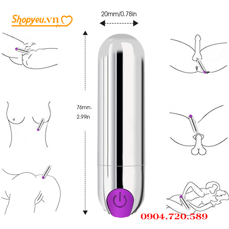 ĐỒ CHƠI CẮM HẬU MÔN G-SPOT - TRỨNG RUNG ĐẠN MINI 10 CHẾ ĐỘ