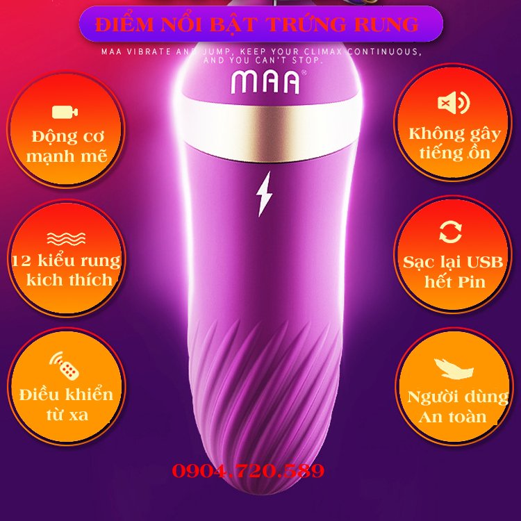 Đồ chơi Người Lớn Trứng 12 Chế Độ Rung Điều Khiển Từ Xa Không Dây