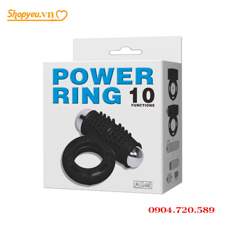 Vòng đeo dương vật power ring rung 10 tần số kích thích âm vật phụ nữ