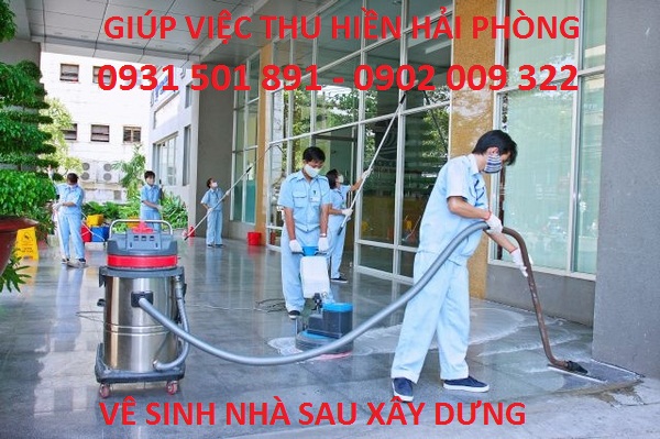 Dịch vụ vệ sinh sau xây dựng, tổng vệ sinh các hộ gia đình.